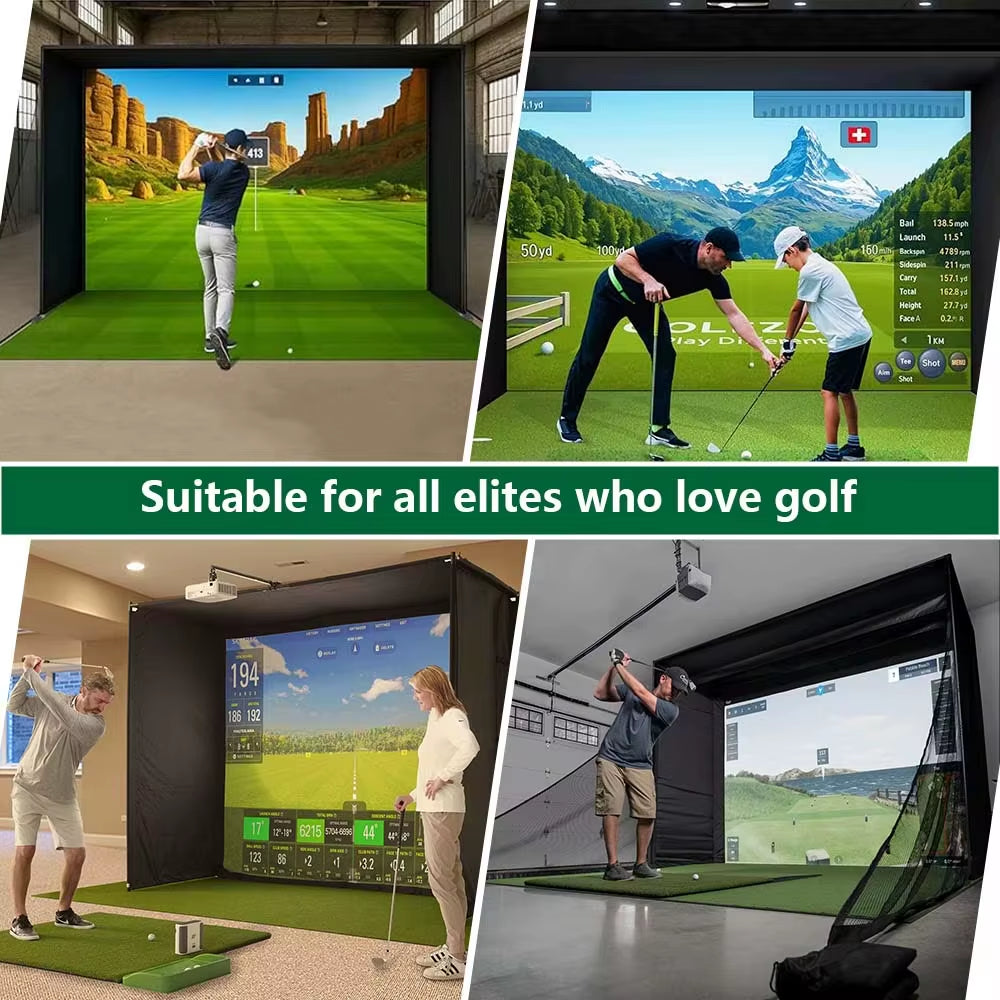 13Ft Inflatable Golf Simulator Enclosure Indoor/Outdoor Golf Practice Swing Tent with Projection Screen for All Skills