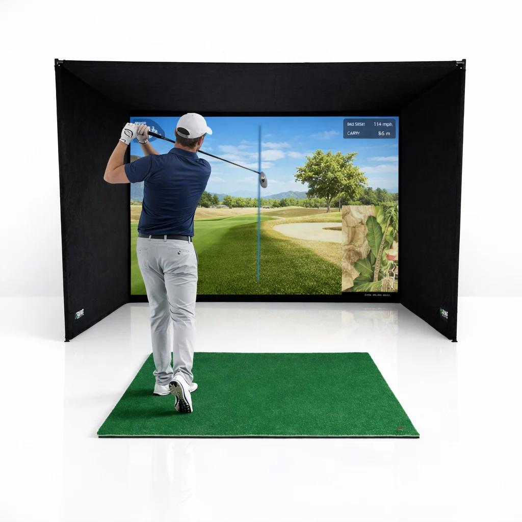 Simbox Golf Simulator Enclosure - 7 Sizes, Pro + Impact Screen and Frame