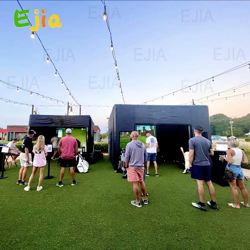 13Ft Inflatable Golf Simulator Enclosure Indoor/Outdoor Golf Practice Swing Tent with Projection Screen for All Skills