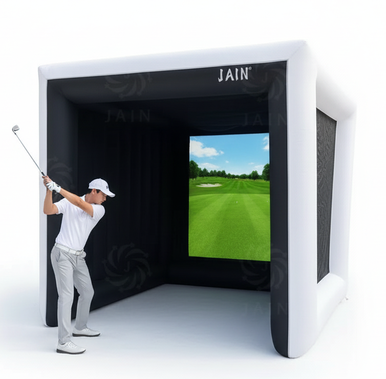 Indoor Inflatable Golf Simulator Kids Golf Practice Swing Tent Inflatable Driving Range Training Cage for Exercise & Play